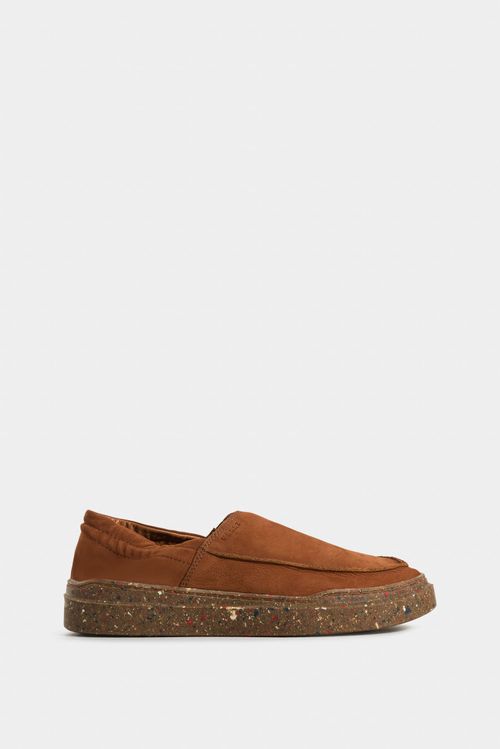 Mocasín malta de cuero para hombre resorte al talón