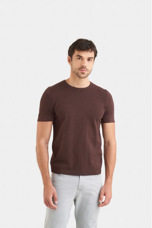 Camiseta loira de algodón para hombre detalle tejido