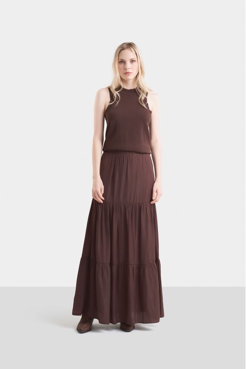Maxi falda adana para mujer capas y recogidos