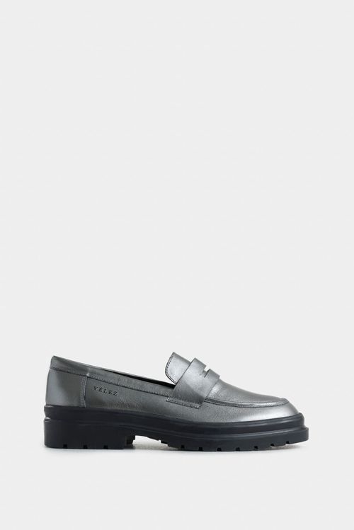Mocasín lirio de cuero para mujer silueta chunky