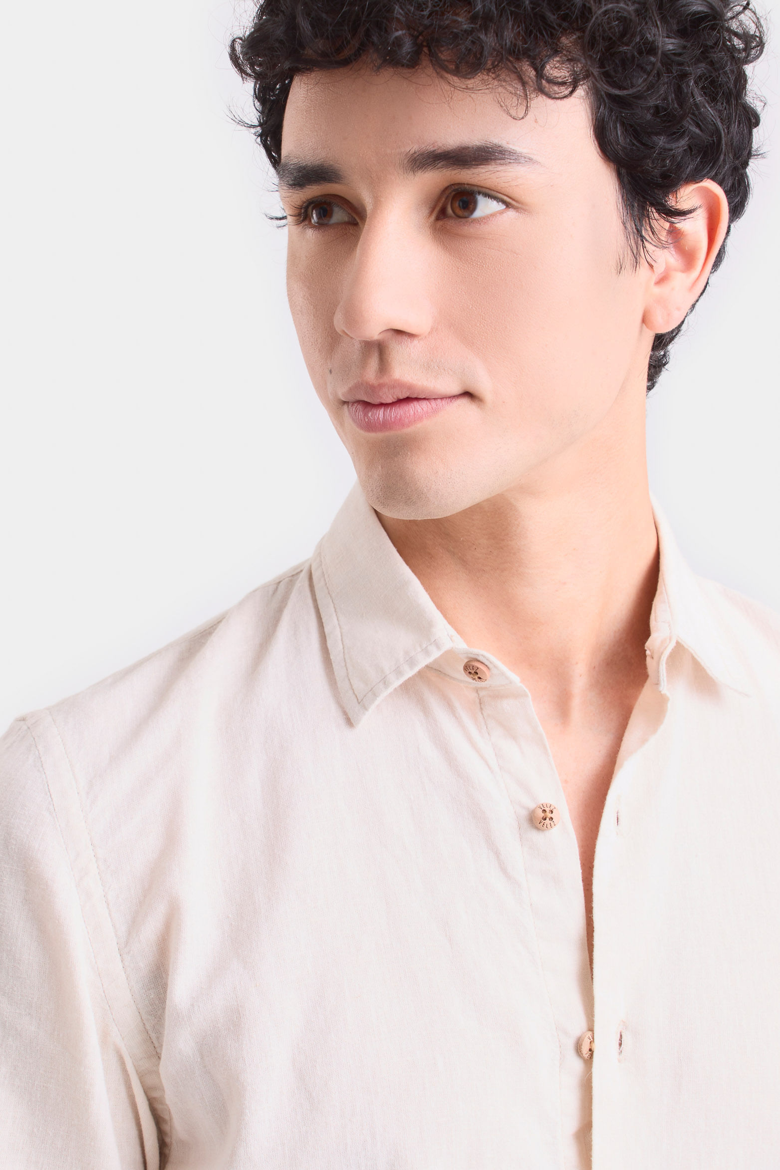 Camisa semi lino caribe para hombre manga corta-1738187512514
