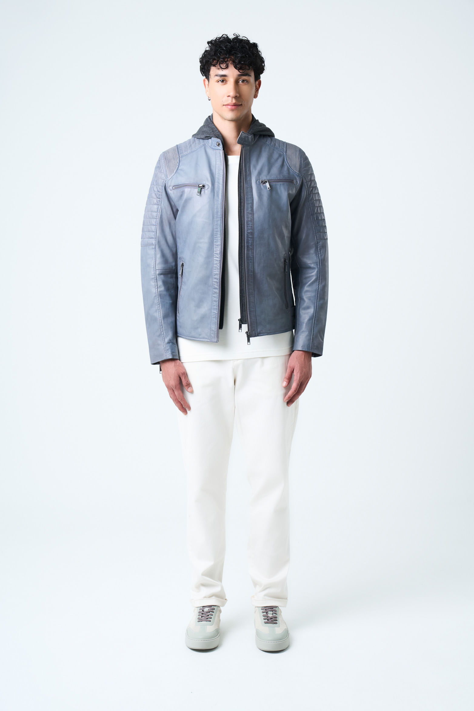 Chaqueta belmont de cuero para hombre capucha y pechera-1740682514402