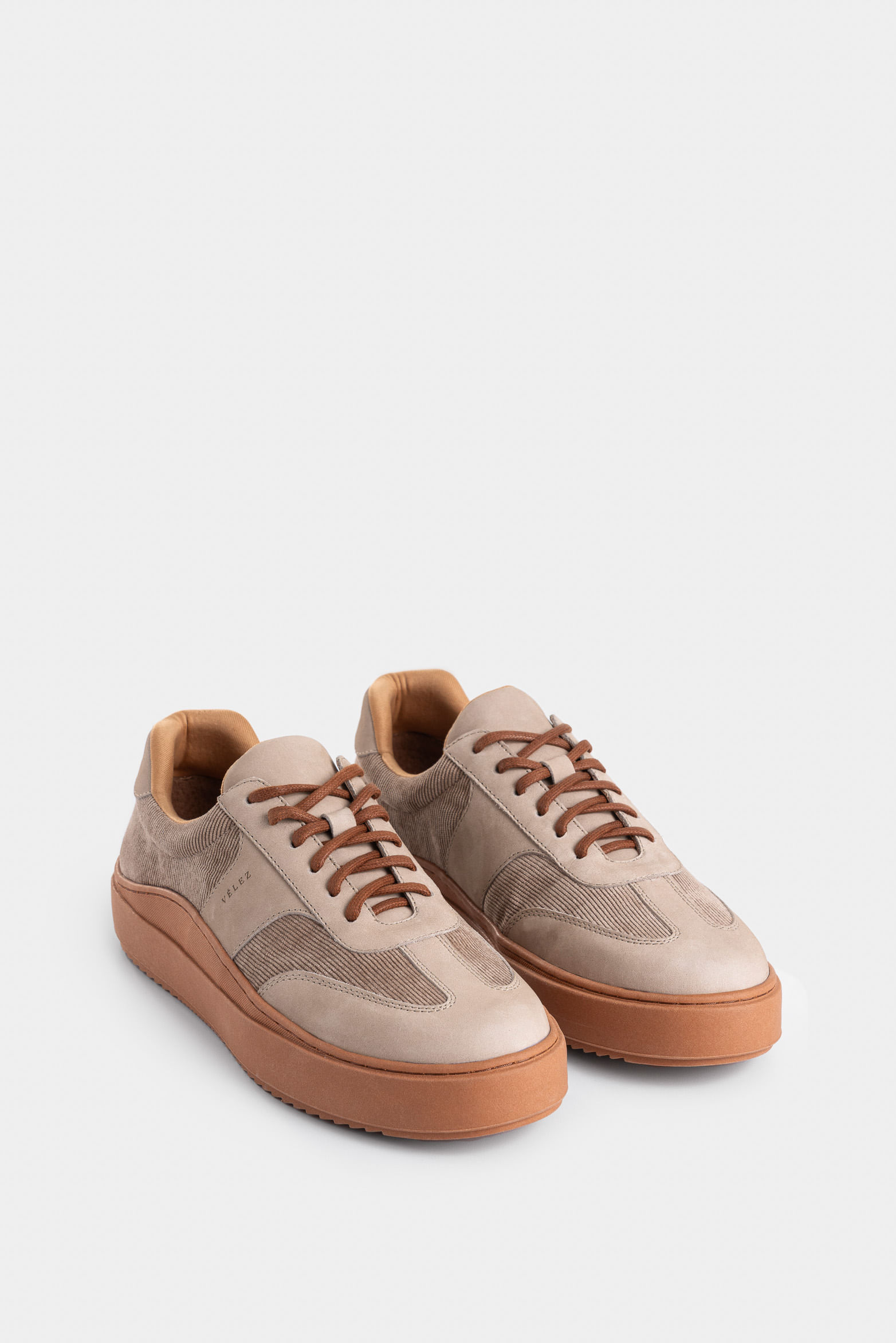 Tenis Clima en corduroy y cuero para hombre contraste-1741649508450