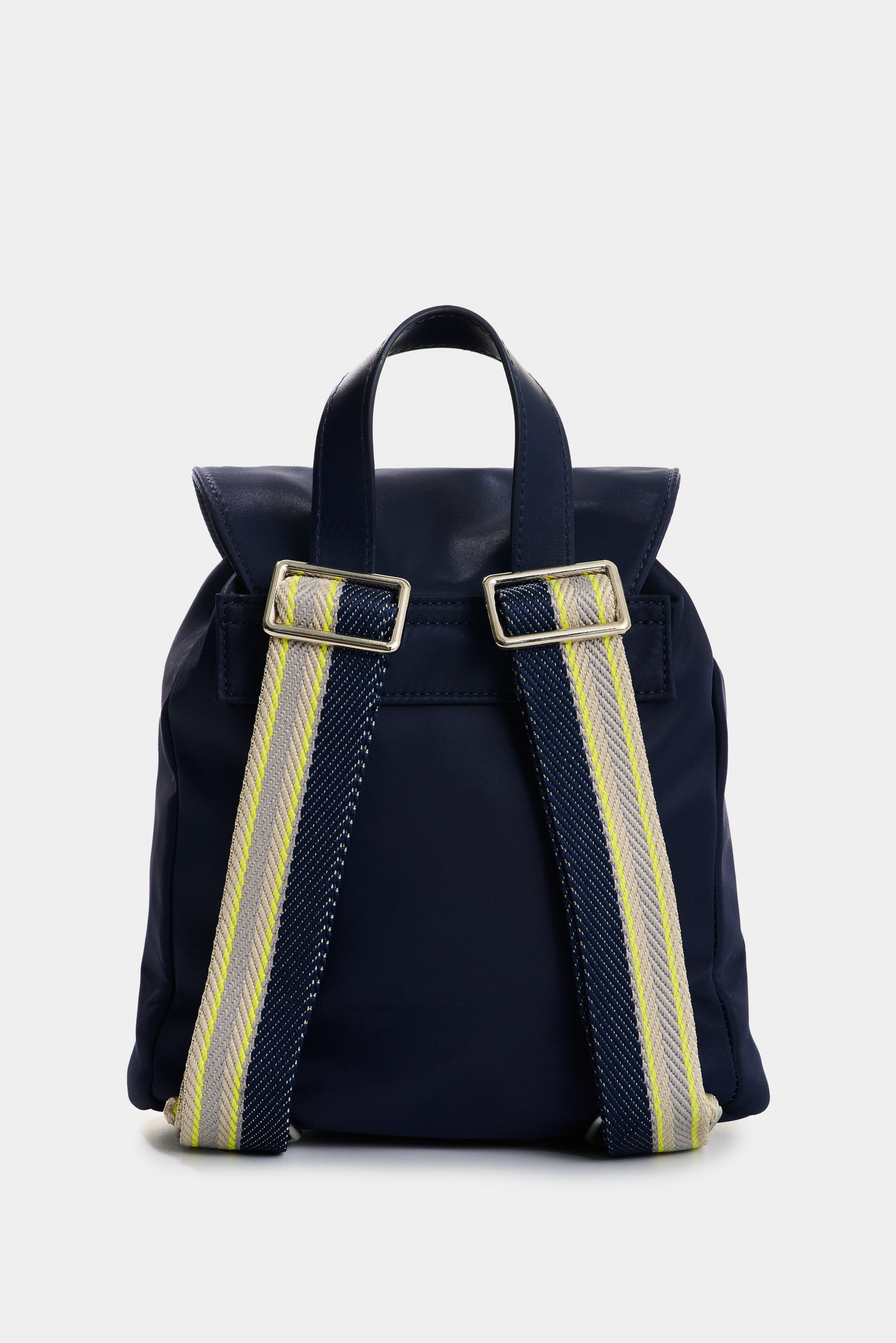 Mochila Elora en lona y cuero para mujer detalle multicolor-1741721842849