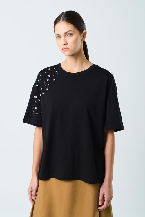 Polera manga corta Ocaso para mujer cristales