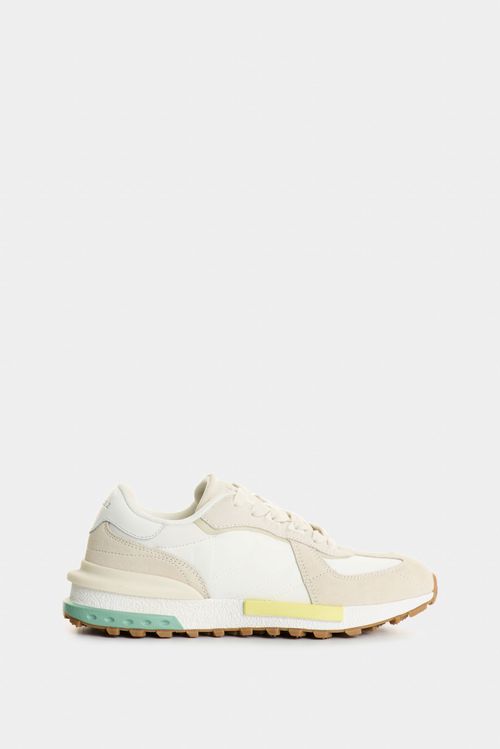 Zapatillas Phyton de cuero y lona para mujer corte deportivo
