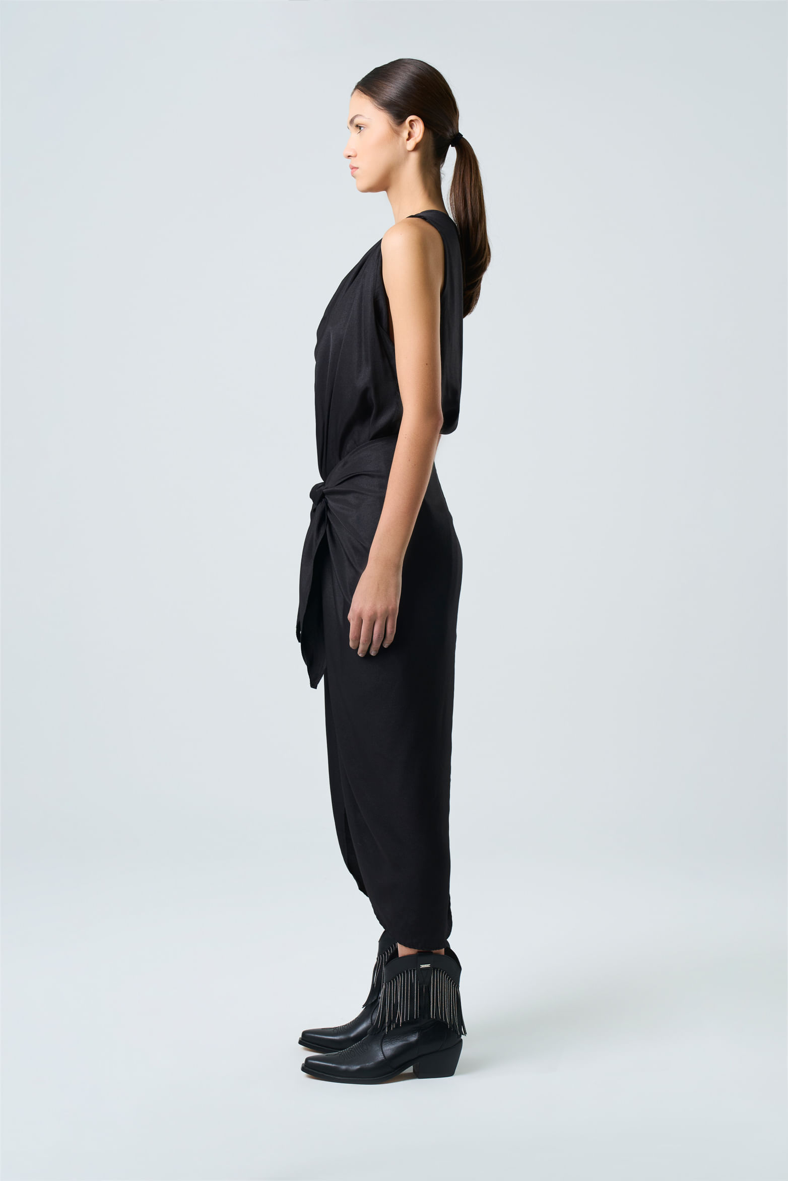 Vestido midi Draco para mujer drapeado-1745338026351