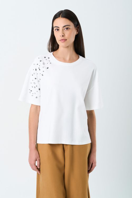 Polera manga corta Ocaso para mujer cristales